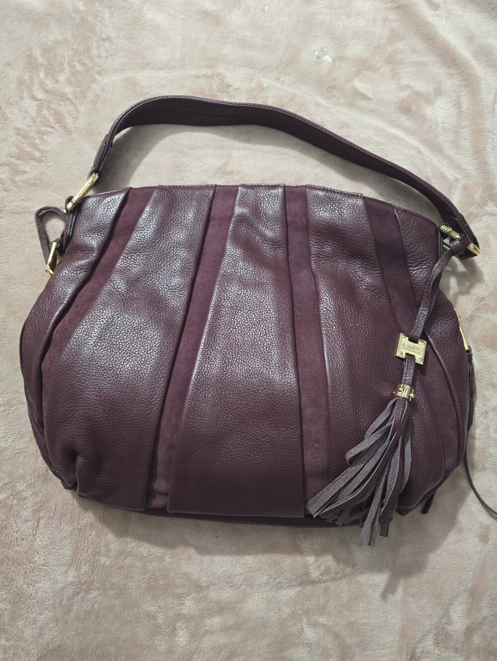 Aimee Kestenberg Leather Tuscany Hobo Bag A282316 Wine Burgundy
